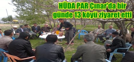 HÜDA PAR Çınar'da bir günde 13 köyü ziyaret etti