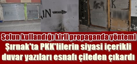 Şırnak'ta siyasi içerikli duvar yazıları esnafı çileden çıkardı