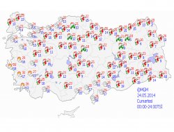 Ülkenin büyük bir bölümünde yağış var