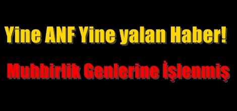 Yine ANF Yine Yalan ve Çarpıtma Bir Haber!