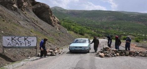 PKK'liler, yol kesti, kamyonet yaktı