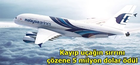 Kayıp uçağı bulana  5 milyon dolar ödül