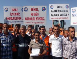 Taşeron işçiler eylem yaptı