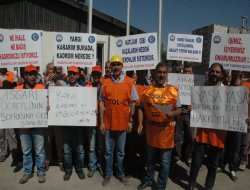 Kızıltepe'de taşeron işçiler iş bırakma eylemi yaptı