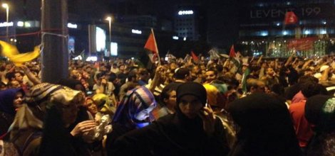 Polis İstanbul'daki Gazze protestosuna müdahale etti