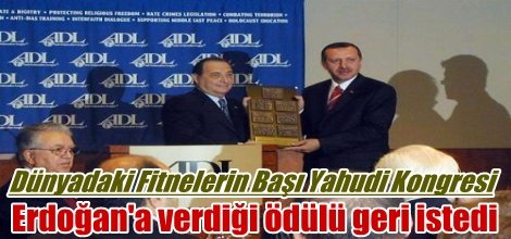 Yahudi Kongresi, Erdoğan'a verdiği ödülü geri istedi