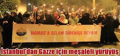 İstanbul'dan Gazze için meşaleli yürüyüş