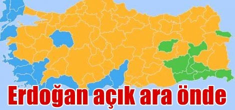 Erdoğan açık ara önde