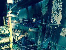 Markette çıkan yangın korkuttu