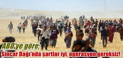 ABD'ye göre Sincar Dağı'nda şartlar iyi, operasyon gereksiz!
