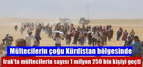 Irak'ta mültecilerin sayısı 1 milyon 250 bin kişiyi geçti