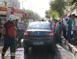Diyarbakır'da Belediye aracı alev aldı