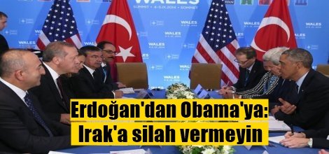 Erdoğan: Irak'a silah vermeyin