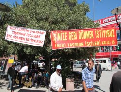 Van'da taşeron işçiler eylem yaptı