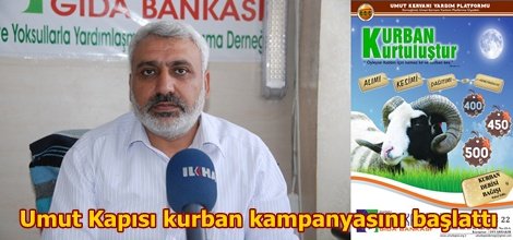 Umut Kapısı kurban kampanyasını başlattı