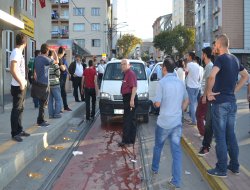 Tramvay yolunda kaza: 1 yaralı