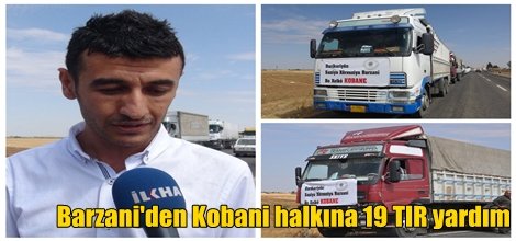 Barzani'den Kobani halkına yardım