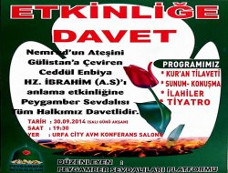 Hz. İbrahim'i anlama etkinliğine davet