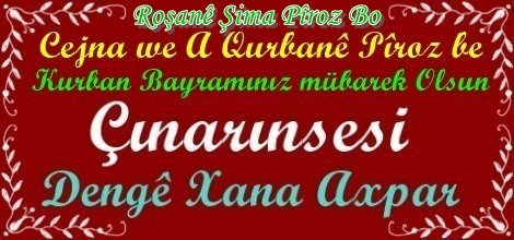 Çınarınsesi Olarak Kurban Bayramınızı Tebrik Ediyoruz