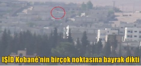 IŞİD Kobani'nin birçok noktasına bayrak dikti