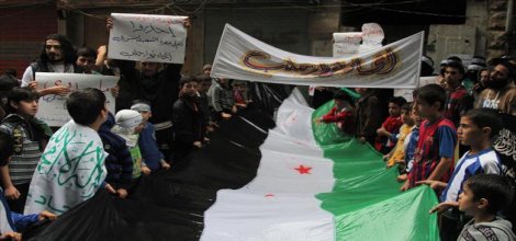 Halep'te Türkiye'ye destek gösterisi