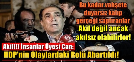 Akil(!) İnsanlar Üyesi Can: HDP'nin Olaylardaki Rolü Abartıldı!