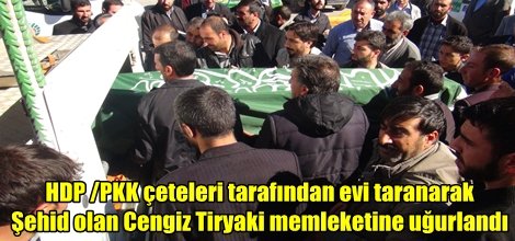 Şehit Cengiz Tiryaki memleketine uğurlandı