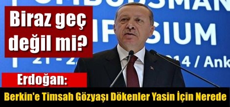 Cumhurbaşkanı Erdoğan: Berkin'e Timsah Gözyaşı Dökenler Yasin İçin Nerede