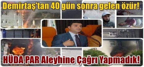 HDP Eş Başkanı Demirtaş: Hepsinden Özür Diliyoruz!