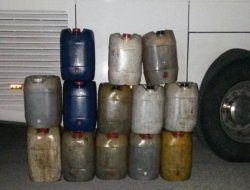 Otobüste 330 litre kaçak mazot ele geçirildi