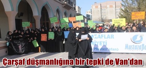Çarşaf düşmanlığına bir tepki de Van'dan