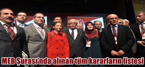 MEB Şurası'nda alınan tüm kararların listesi