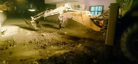 Cizre'deki hendekler kapatılıyor