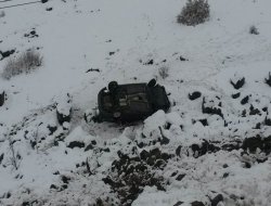 Solhan AK Parti İlçe Başkanının aracı devrildi: 4 yaralı