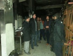 HÜDA-PAR’dan işyeri yanan esnafa ziyaret