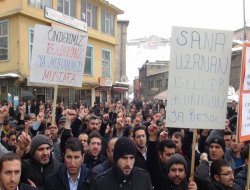 Bitlisliler Peygambere hakareti protesto etti