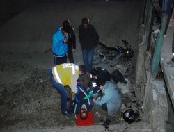 DSİ kanalına uçan motosiklet sürücüsü ağır yaralandı