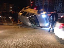 Polisten kaçarak takla attı