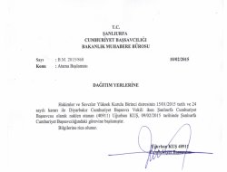 Şanlıurfa Cumhuriyet Başsavcılığına yeni atama