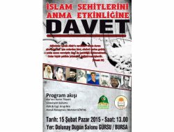 İslam Şehitlerini anma programına davet