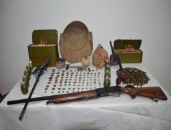 Evde yapılan aramada cephanelik ele geçirildi