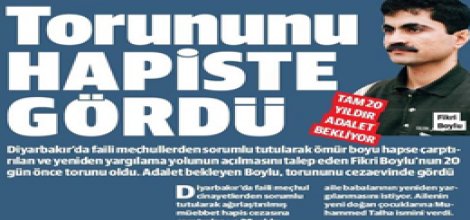 20 yıldır hapsedilen Boylu, Adaleti bekliyor