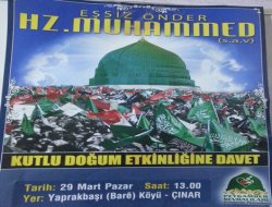 Çınar'ın Barê ve Botika köylerindeki Kutlu Doğum Programına Davet