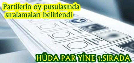 Partilerin oy pusulasında sıralamaları belirlendi