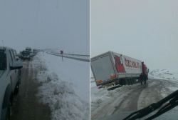 Ağrı İpek Geçidi yoğun kardan dolayı kapandı