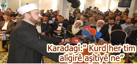 Karadagî:" Kurd her tim alîgirê aşîtîyê ne”