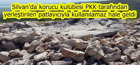 Silvan'da korucu kulübesi PKK tarafından  yerleştirilen patlayıcıyla kullanılamaz hale geldi