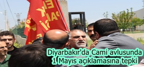 Camin avlusunda 1 Mayıs açıklamasına tepki foto video