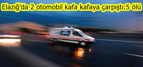 2 otomobil çarpıştı:5 ölü