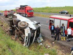 Siverek'te LPG tankeri devrildi: 1 yaralı